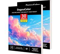 Dagoucolor A4 30hojas Papel Acuarela Cuaderno, Pintura Profesional Para Niños y Adultos, Papel sin ácido 300gsm, 21cm X 29.7cm（Pack of 2）