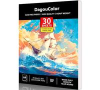Dagoucolor A4 30hojas Papel Acuarela Cuaderno, Pintura Profesional Para Niños y Adultos, Papel sin ácido 300gsm, 21cm X 29.7cm (BOAT)
