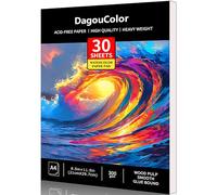 Dagoucolor A4 30hojas Papel Acuarela Cuaderno, Pintura Profesional Para Niños y Adultos, Papel sin ácido 300gsm, 21cm X 29.7cm(SEA WAVE)
