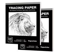 DagouColor Papel Calco, 2 Pack, 100 Hojas Transparencia Bloc Dibujo, 21.6 x 27.9CM Superposiciones y Bocetos en Papel de Arte y Cuaderno Bocetos, Para Artistas Principiantes, Adultos, Niños y Niñas