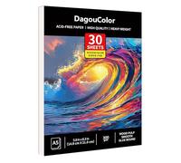 Dagoucolor Papel Para Acuarela, A5, 1 Pack, 30 hojas Papel sin ácido 300gsm, Papel Acuarela Cuaderno, Bloc Acuarela Para y Adultos Profesional Pintar, Dibujar y Bocetos