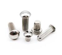 DAGROD SeroNi 10/50 Uds M2 M2.5 M3 M4 M5 A2-70 304 Acero Inoxidable Semi botón Cabeza Redonda vástago moleteado Remache sólido GB827(M4 10pcs,10mm)
