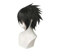 Dagua Cosplay Peluca, Death Note L Lawliet Cosplay Peluca, Corto Negro, con gorro de peluca gratuito, peluca de Halloween, para fiestas, carnaval, Navidad