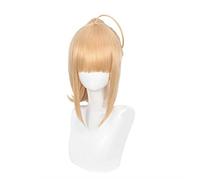 Dagua Peluca Cosplay Anime,Peluca Fate Grand Order Altria Pendragon,Blonde Peluca Cosplay,con Red de Peluca Gratis,Halloween Hair,para Cosplay De Fiesta Diari(Size:Style 1)
