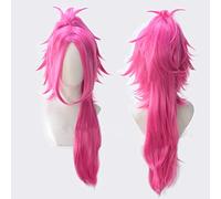 Dagua Peluca Cosplay Anime,Peluca Fate Grand Order Francis Drake,Rose Red Long Ponytail Peluca Cosplay,con Red de Peluca Gratis,Halloween Hair,para Cosplay De Fiesta Diari