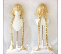 Dagua Peluca Cosplay Anime,Peluca Fate Grand Order Jeanne D'Arc,Double Ponytail Blonde Peluca Cosplay,con Red de Peluca Gratis,Halloween Hair,para Cosplay De Fiesta Diari(Size:Style 1)
