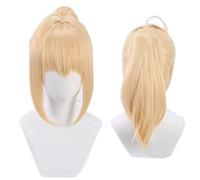 Dagua Peluca Cosplay Anime,Peluca Fate Grand Order Saber Nero Claudius,Blonde Peluca Cosplay,con Red de Peluca Gratis,Halloween Hair,para Cosplay De Fiesta Diari(Size:Style 1)