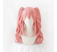 Dagua Peluca Cosplay Anime,Peluca Fate Grand Order Tamamo no Mae,Double Ponytail Pink Peluca Cosplay,con Red de Peluca Gratis,Halloween Hair,para Cosplay De Fiesta Diari(Size:Style 1)