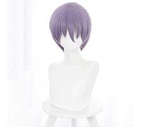 Dagua Peluca Cosplay Anime,Peluca Fly Me to The Moon Yuzaki NASA,Gray Purple Short Peluca Cosplay,con Red de Peluca Gratis,Halloween Hair,para Cosplay De Fiesta Diari