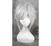 Dagua Peluca Cosplay Anime,Peluca Gintama Ginko Sakata,Silver White Short Peluca Cosplay,con Red de Peluca Gratis,Halloween Hair,para Cosplay De Fiesta Diari