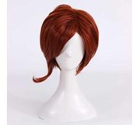 Dagua Peluca Cosplay Anime,Peluca Helen Parr Elastigirl,Brown Red Short Peluca Cosplay,con Red de Peluca Gratis,Halloween Hair,para Cosplay De Fiesta Diari