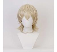 Dagua Peluca Cosplay Anime,Peluca Sarazanmai REO Niiboshi,Light Blonde Short Peluca Cosplay,con Red de Peluca Gratis,Halloween Hair,para Cosplay De Fiesta Diari