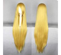 Dagua Peluca Cosplay Anime,Peluca Touhou Project Yukari Yakumo,Golden Long Straight Peluca Cosplay,con Red de Peluca Gratis,Halloween Hair,para Cosplay De Fiesta Diari