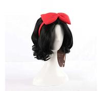 Dagua Peluca Cosplay Anime，Snow White Peluca，Black Short Curly Peluca Cosplay,con Red de Peluca Gratis,Halloween Hair,para Cosplay De Fiesta Diari