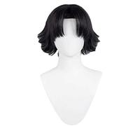 Dagua Peluca Cosplay,Peluca de Cosplay Hunter x Hunter Chrollo Lucilfer,Short Black Peluca,con Red de Peluca Gratis,Halloween Costume Cosplay,para Carnaval Navidad Fiesta