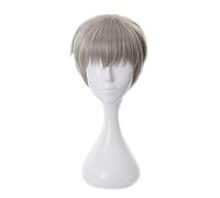 Dagua Peluca Cosplay,Peluca de Cosplay Jujutsu Kaisen Toge Inumaki,Short Grey Peluca,con Red de Peluca Gratis,Halloween Costume Cosplay,para Carnaval Navidad Fiesta(Size:Style 1)