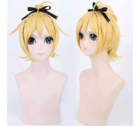 Dagua Peluca Cosplay,Peluca de Cosplay Re Zero Starting Life in Another World Felt,Short Yollow Peluca,con Red de Peluca Gratis,Halloween Costume Cosplay,para Carnaval Navidad Fiesta