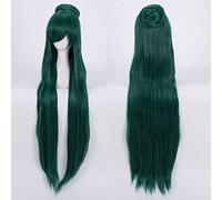 Dagua Peluca Cosplay,Peluca de Cosplay Sailor Moon Sailor Pluto,Long Green Peluca,con Red de Peluca Gratis,Halloween Costume Cosplay,para Carnaval Navidad Fiesta(Color:Style 1)