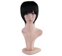 Dagua Peluca Cosplay,Peluca de Cosplay Yuri!!! ON Ice Phichit Chulanont,Short Black Peluca,con Red de Peluca Gratis,Halloween Costume Cosplay,para Carnaval Navidad Fiesta
