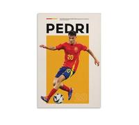 DAGUYS Póster artístico de Pedri de Campeones Euro 2024, lienzo para decoración de pared, póster decorativo moderno para el hogar, 60 x 90 cm