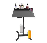 DAHAD Bandeja de tatuaje en estante, mesa de salón, estación de trabajo de tatuaje con pies antideslizantes, altura ajustable y almacenamiento multifuncional para trabajos de tatuaje, spa y bandeja