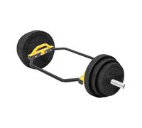 DAHAD Barra de pesas hexagonal olímpica, 142 cm, con mango, barra hexagonal para sentadillas, capacidad de 150 kg, para entrenamiento en el gimnasio en casa (amarillo)