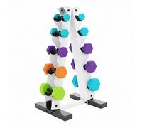 DAHAD Soporte para pesas de 5 niveles de metal, soporte para mancuernas cortas, máximo 100 kg, estante para mancuernas de acero resistente, soporte para pesas para gimnasios, escuelas