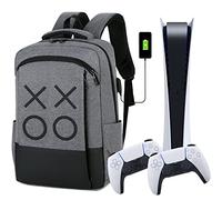DAHAKII Bolsa de viaje/mochila de viaje compatible con PS5 funda de viaje/PS4 Pro/PS4 Slim/Xbox One/Xbox One Slim/Xbox Series S/accesorios de juego, gris, 10x8x2cm
