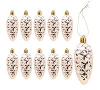 DAHI 10 Adornos Brillantes para árbol de Navidad, piñas, champán, decoración para árbol de Navidad (champán-A)