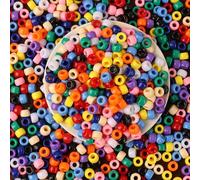 DAHI 1000 cuentas coloridas con agujero grande para enhebrar, 6 x 8 mm, multicolor Pony perlas para joyas, enhebrar pulseras y manualidades (color-a)