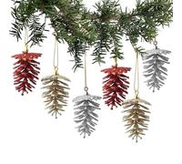 DAHI 12 adornos brillantes para árbol de Navidad (3 colores, 80 x 45 mm)