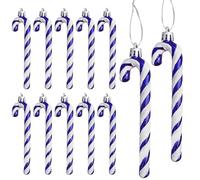 DAHI 12 bastones de caramelo para árbol de Navidad, decoración para árbol de Navidad, color azul