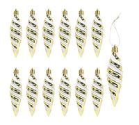 DAHI 12 piezas de adornos brillantes para árbol de Navidad, conos dorados para decoración de árbol de Navidad (dorado-B)