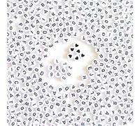 DAHI 1400 cuentas de letras para pulseras DIY Crafts - acrílico, redondas, negras