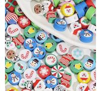 DAHI 300 perlas de Navidad de polímero de arcilla suave de cerámica perlas de arcilla de Navidad para manualidades, pulseras, collares, pendientes (A)