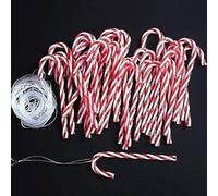 Dahi 32 Piezas Bastones Caramelo de Navidad Candy Cane Decoraciones para Árbol de Navidad Colgante Chuches Original -Rojo y Blanco (32 Color Rojo)