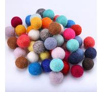 DAHI 50 bolas de fieltro coloridas perlas de fieltro de 15 mm de fieltro pompones para manualidades, manualidades creativas