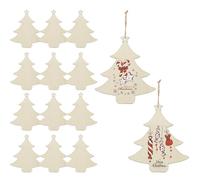 DAHI 50 Pz Decoraciones de Árbol de Navidad de Madera, para Colgar, Árboles de Navidad de Madera DIY, con Cuerda, Adornos Navideños (Árbol-Pequeño)