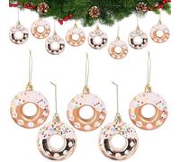 DAHI 8 adornos de Navidad con forma de dona de champán, colgante de dona de caramelo, adorno colgante de árbol de Pascua para suministros de fiesta de vacaciones (champán)