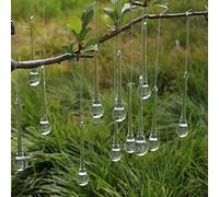 DAHI Adornos para árbol de Navidad, diseño de carámbanos y gotas de hielo, colgantes de cristal, decoración navideña, 12 unidades