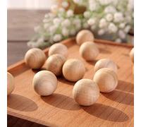 DAHI Bolas de madera, 104 unidades, diámetro de 20 mm, cuentas de madera, cuentas para manualidades y accesorios de joyería