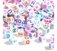DAHI cuentas de letras 1000 piezas Letras Pulseras acrílicas cubas para Pulseras "A-Z" Abalorios para Hacer Pulseras (letras multicolores/6 x 6 mm)