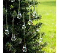DAHI Lot de 10 Adornos para Árbol de Navidad, Diseño de Carámbanos de Cristal - Gota de Hielo - Colgantes de Cristal (Gota 25 mm)