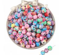 DAHI Perlas para enhebrar, aprox. 150 unidades, bolas de flores, perlas redondas, para enhebrar, color mixto (10 x 10 mm)