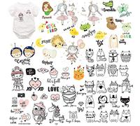 DAHI Unicornio imágenes de planchado con forma de corazón, animales, transferencia térmica, diseño de calavera, atrapasueños