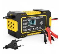 DAHJSD Cargador de Batería de Auto 12V 6A para Jeep Grand Cherokee L 7-Seater 2021 2022 2023 2024, Cargador Automático Inteligente Coche & Moto, Pantalla LCD, Múltiples Protecciones,A Yellow