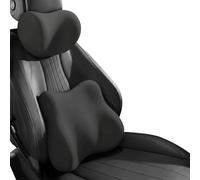 DAHJSD Reposacabezas Coche y Cojín Lumbar para Renault Zoe 2021-2022, Soporte Lumbar y Almohada Cuello para Asiento de Auto, Transpirable Todo el Año,A Black