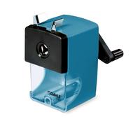 Dahle 155 sacapuntas de mesa manual para lápices de hasta 12 mm - Sacapuntas de precisión con manivela - Sacapuntas profesional en azul para la oficina y la escuela