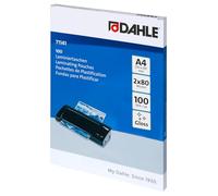 Dahle 71141 Bolsas de plastificación A4, 80 micras, brillante, 100 unidades, ideal para documentos, fotos y mucho más