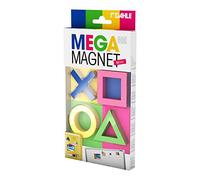Dahle Mega Magnet - Juego de imanes (4 Unidades, 45 x 45 mm), diseño geométrico, Color Azul, Rosa, Amarillo y Verde